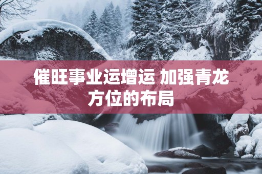催旺事业运增运 加强青龙方位的布局