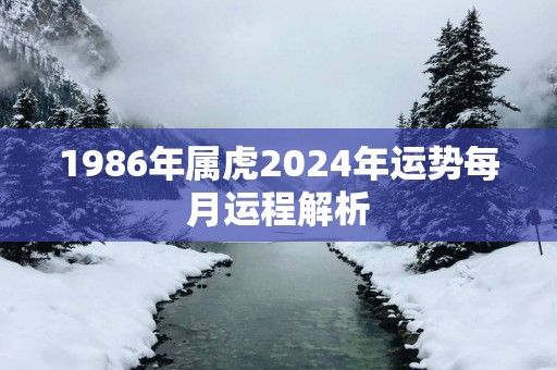 1986年属虎2024年运势每月运程解析