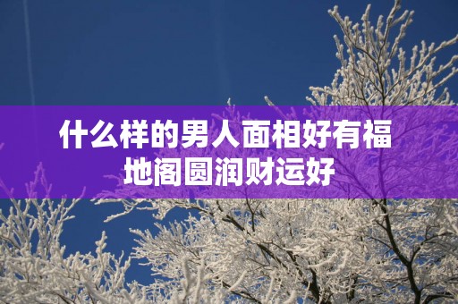 什么样的男人面相好有福 地阁圆润财运好