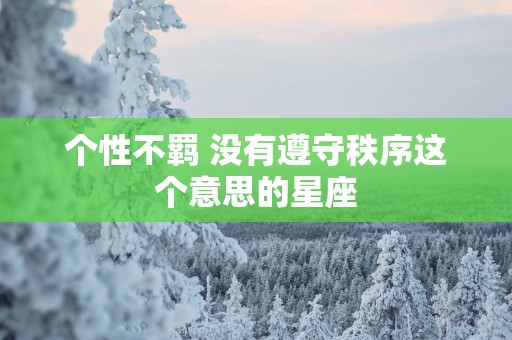 个性不羁 没有遵守秩序这个意思的星座