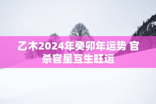 乙木2025年癸卯年运势 官杀官星互生旺运