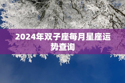 2025年双子座每月星座运势查询