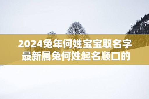 2025蛇年何姓宝宝取名字 最新属兔何姓起名顺口的