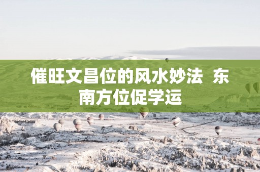 催旺文昌位的风水妙法  东南方位促学运