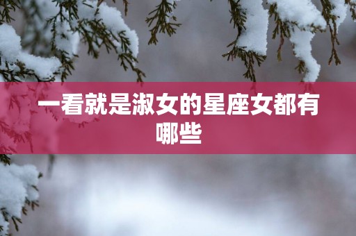 一看就是淑女的星座女都有哪些