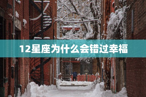 12星座为什么会错过幸福