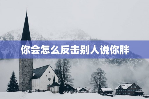 你会怎么反击别人说你胖