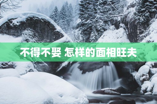 不得不娶 怎样的面相旺夫