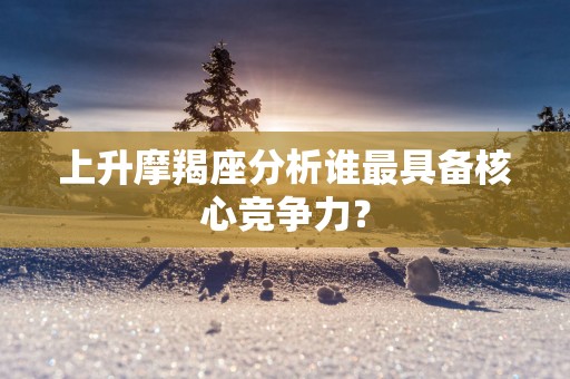 上升摩羯座分析谁最具备核心竞争力？