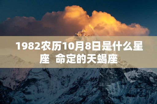 1982农历10月8日是什么星座  命定的天蝎座