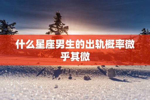 什么星座男生的出轨概率微乎其微