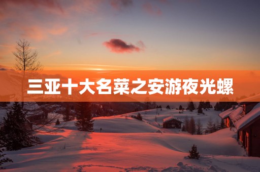 三亚十大名菜之安游夜光螺