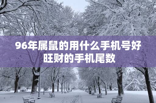 96年属鼠的用什么手机号好 旺财的手机尾数