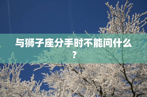 与狮子座分手时不能问什么？