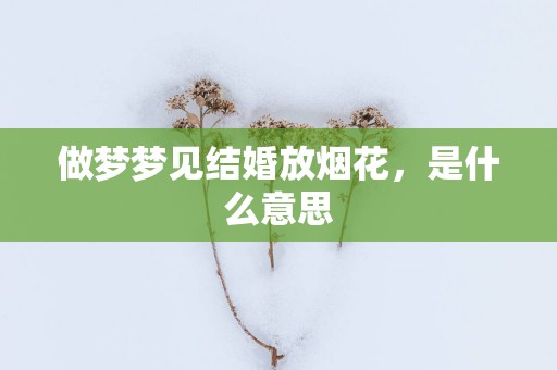 做梦梦见结婚放烟花，是什么意思