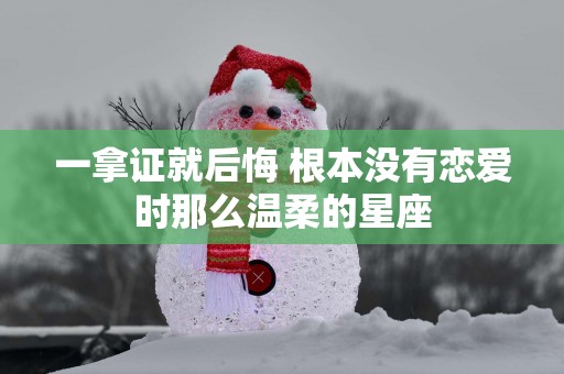 一拿证就后悔 根本没有恋爱时那么温柔的星座