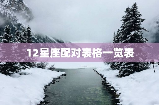 12星座配对表格一览表