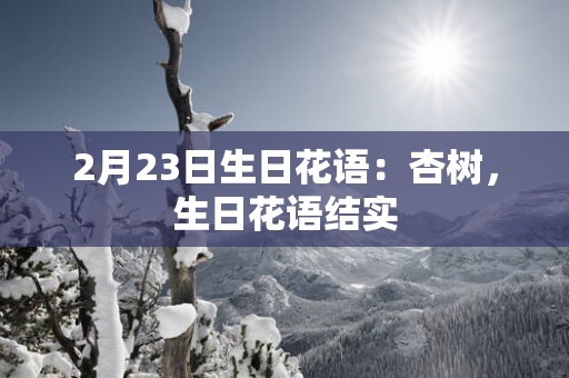2月23日生日花语：杏树，生日花语结实