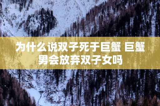 为什么说双子死于巨蟹 巨蟹男会放弃双子女吗