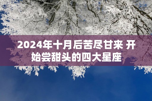 2025年十月后苦尽甘来 开始尝甜头的四大星座