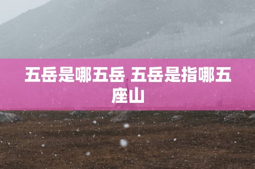 五岳是哪五岳 五岳是指哪五座山