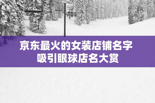 京东最火的女装店铺名字 吸引眼球店名大赏
