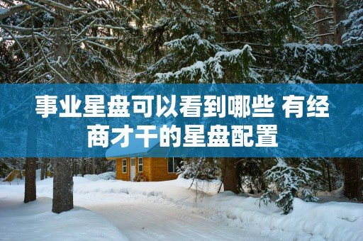 事业星盘可以看到哪些 有经商才干的星盘配置