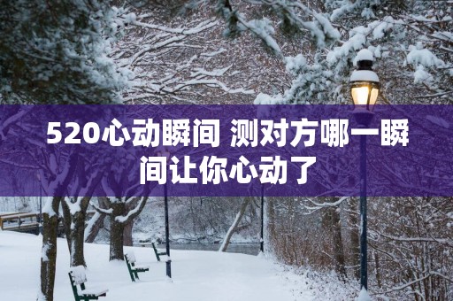 520心动瞬间 测对方哪一瞬间让你心动了