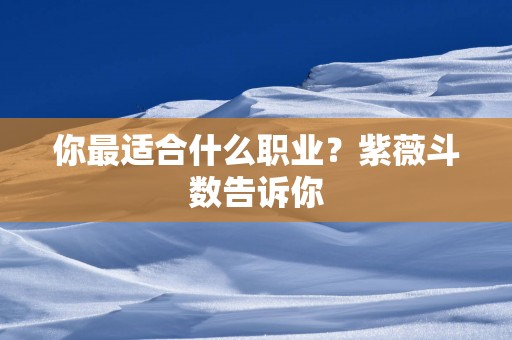 你最适合什么职业？紫薇斗数告诉你