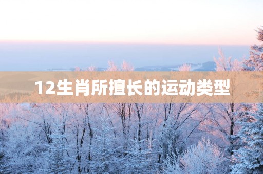 12生肖所擅长的运动类型