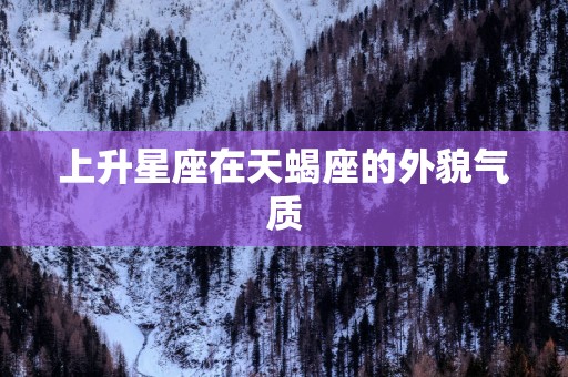 上升星座在天蝎座的外貌气质