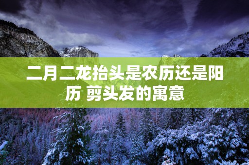 二月二龙抬头是农历还是阳历 剪头发的寓意