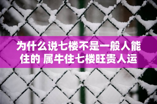 为什么说七楼不是一般人能住的 属牛住七楼旺贵人运