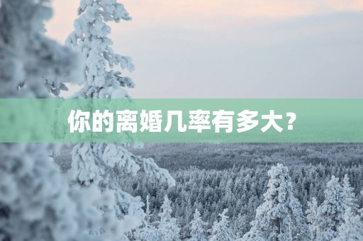 你的离婚几率有多大？