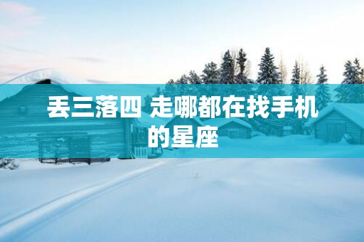 丢三落四 走哪都在找手机的星座