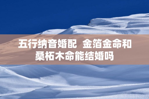 五行纳音婚配  金箔金命和桑柘木命能结婚吗
