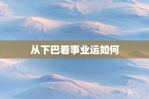 从下巴看事业运如何