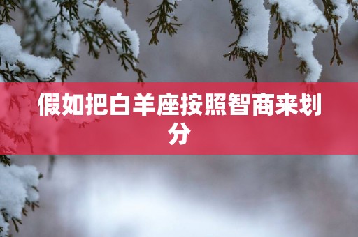 假如把白羊座按照智商来划分