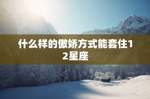 什么样的傲娇方式能套住12星座