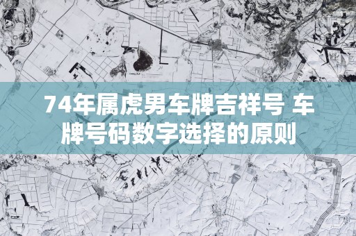 74年属虎男车牌吉祥号 车牌号码数字选择的原则