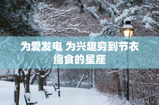 为爱发电 为兴趣穷到节衣缩食的星座