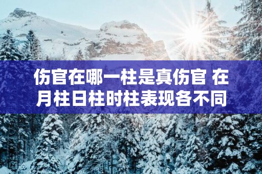 伤官在哪一柱是真伤官 在月柱日柱时柱表现各不同