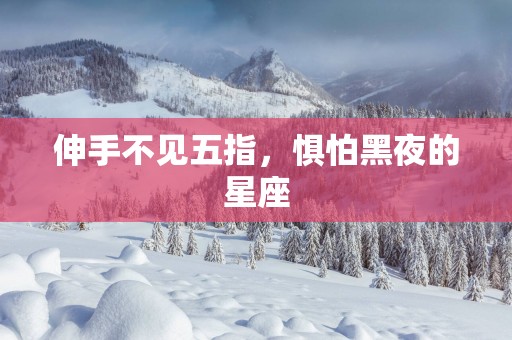 伸手不见五指，惧怕黑夜的星座