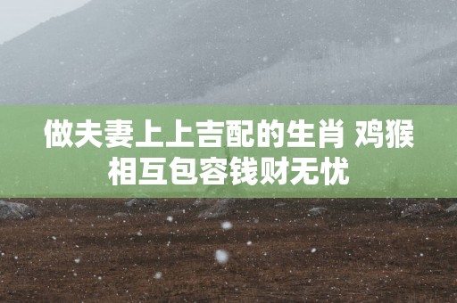 做夫妻上上吉配的生肖 鸡猴相互包容钱财无忧