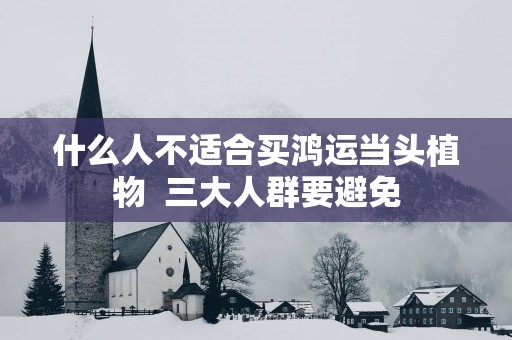 什么人不适合买鸿运当头植物  三大人群要避免