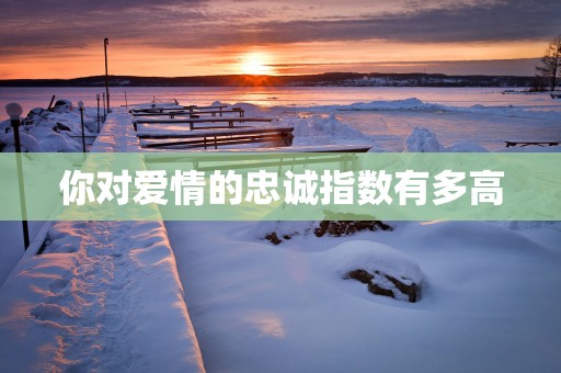 你对爱情的忠诚指数有多高