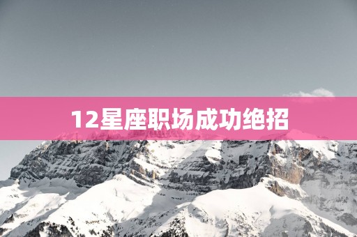 12星座职场成功绝招