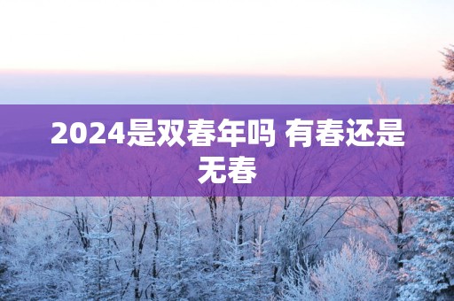 2025是双春年吗 有春还是无春