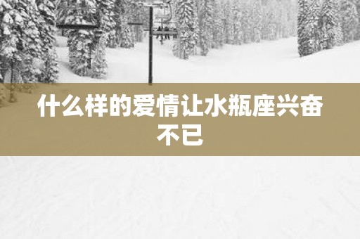 什么样的爱情让水瓶座兴奋不已