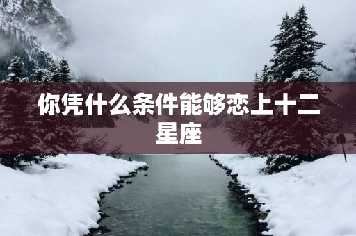 你凭什么条件能够恋上十二星座